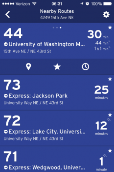 The Transit App Nearby Routes
