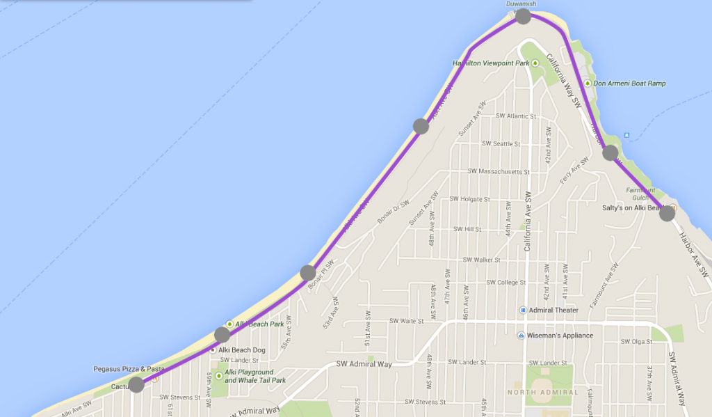 Potential route for an Alki streetcar.