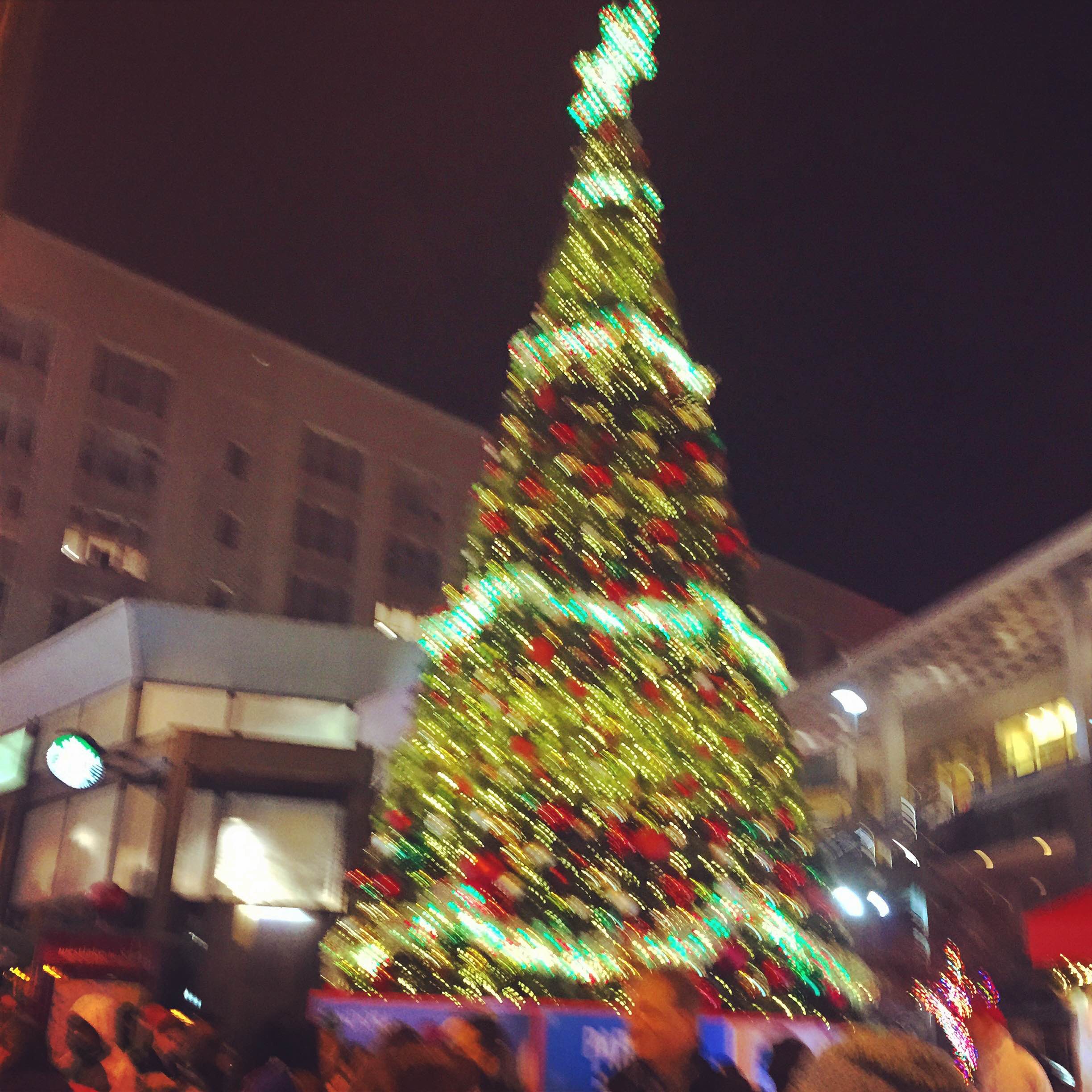 Christmas tree at Westlake Plaza.