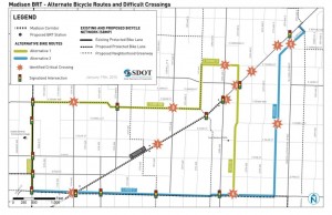 Madison BRT Alternate Bicycle Routes
