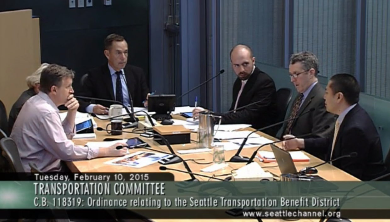 Transportation Committee in session, courtesy of Seattle.