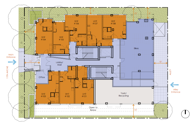 Ground floor plan view of the project, courtesy of DPD.