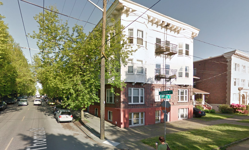 Historic Capitol Hill apartment with no parking, courtesy of Google Streetview.
