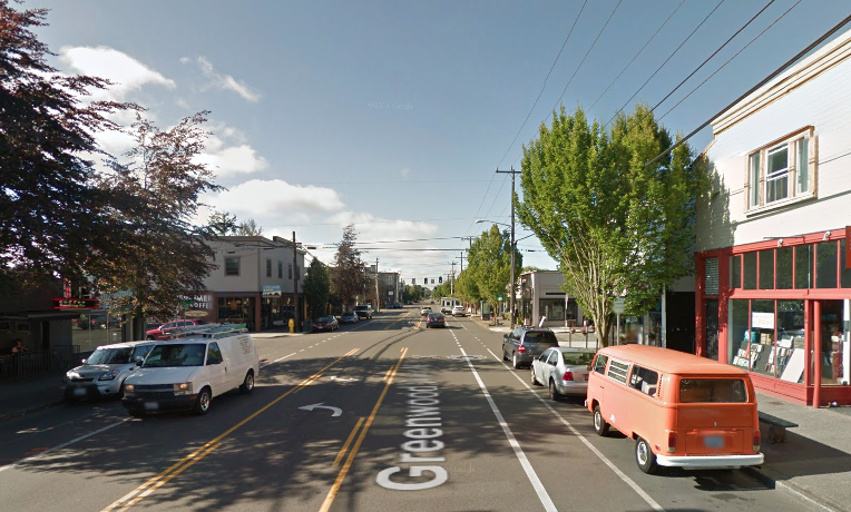 Limited on-street parking for Phinney Ridge, courtesy of Google Streetview.