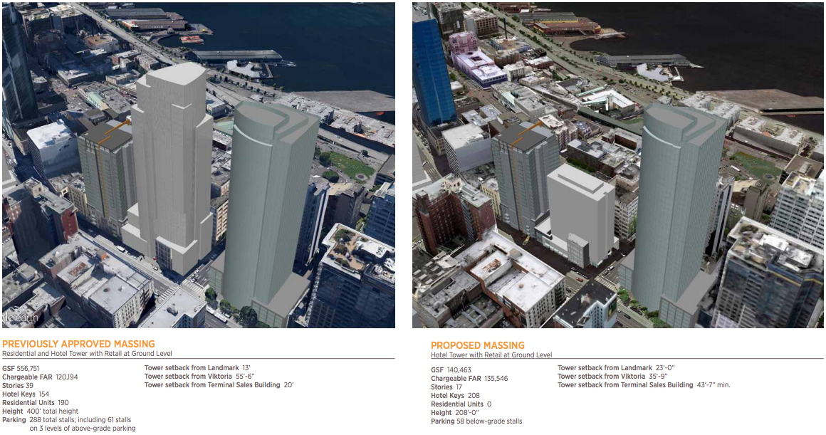Design change for the Hotel Clare site, courtesy of DPD.