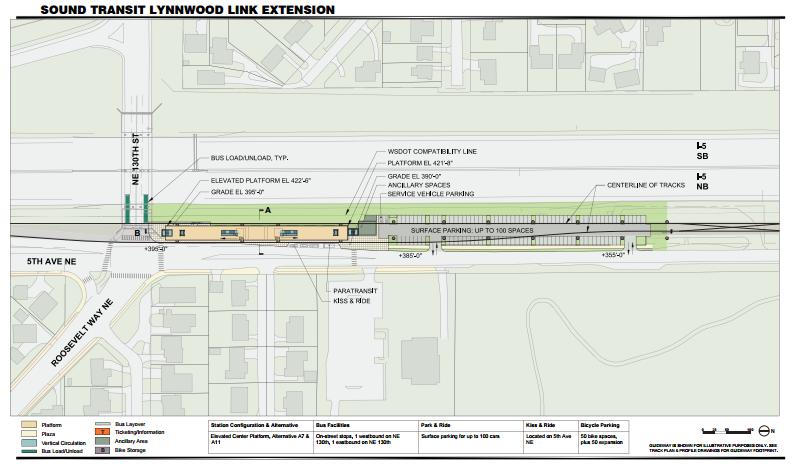 Elevated NE 130th Street Station option, courtesy of Sound Transit.