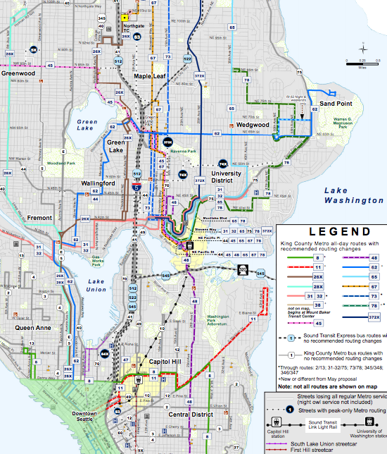 Recommended all-day network by the King County Executive.