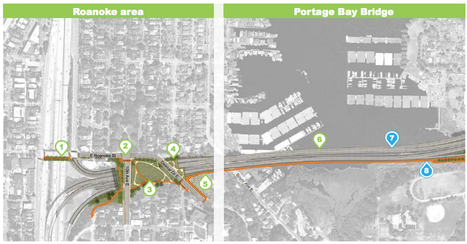 Roanoke and Portage Bay Bridge SR-520 segements. (WSDOT)