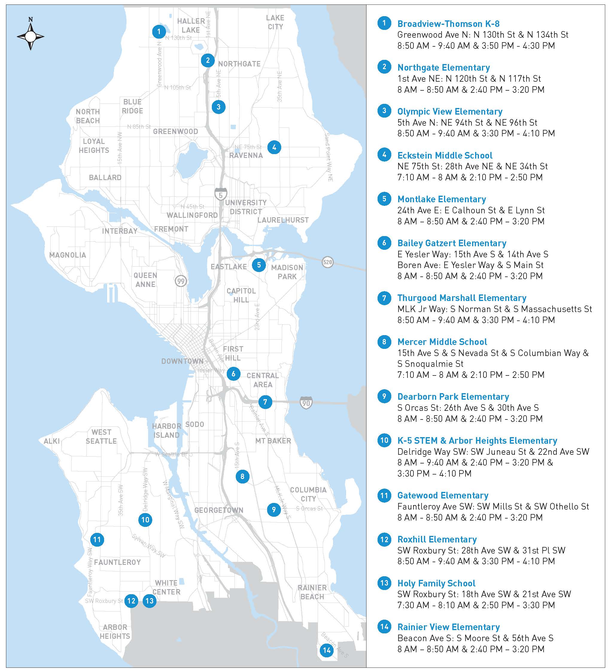 School Zone Safety Cameras program as of October 19, 2015. (City of Seattle)