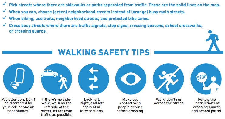 Waking safety tips. (City of Seattle)