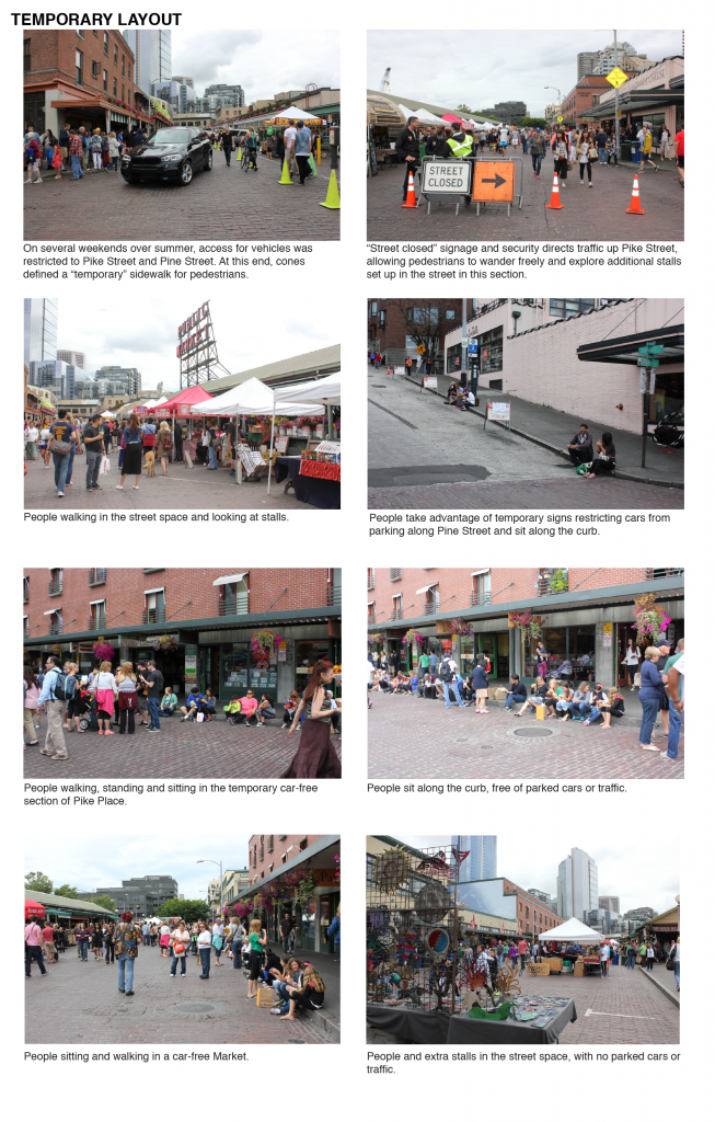 Temporary layout of Pike Place on a weekend in summer by Sarah Oberklaid. 