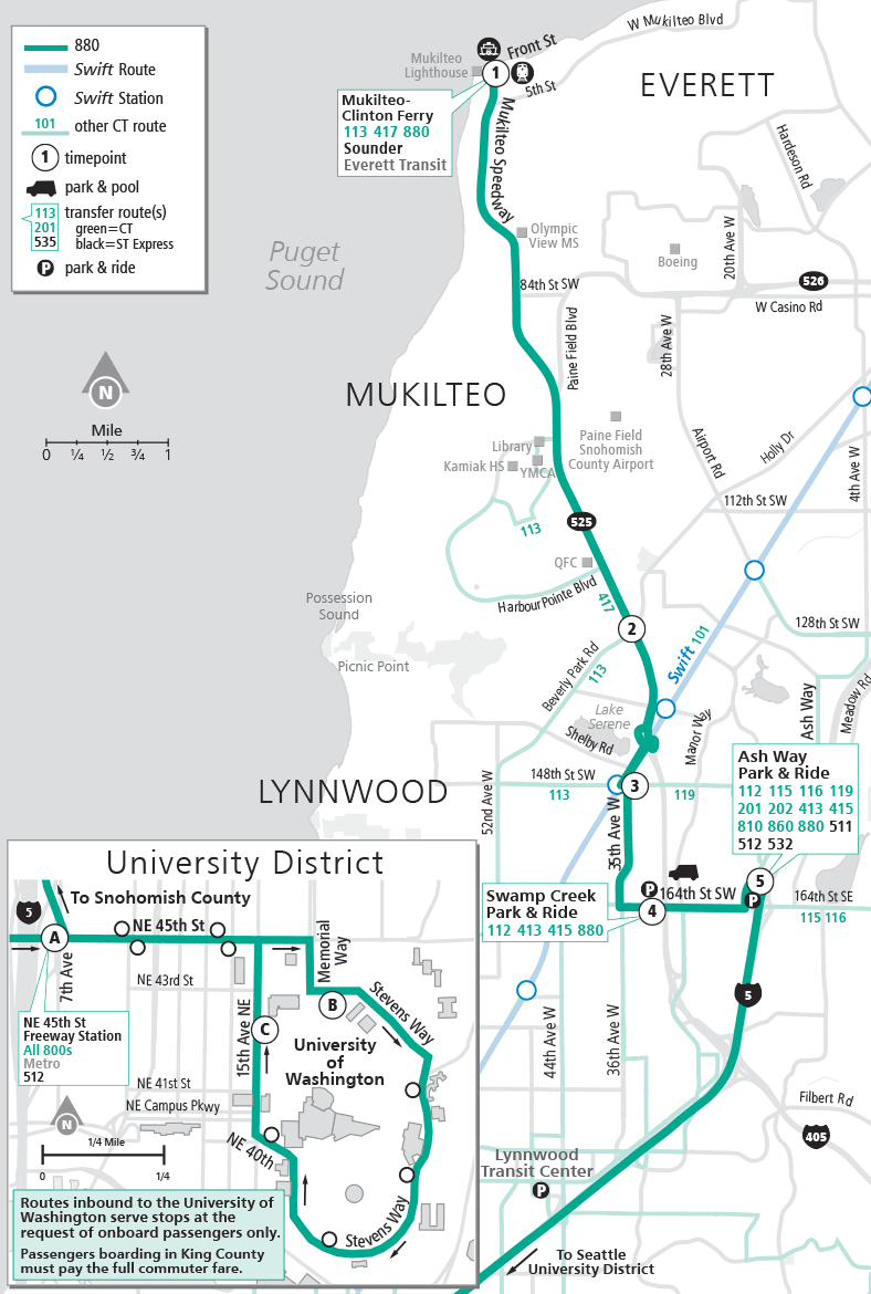 Map of Route 880. (Community Transit)