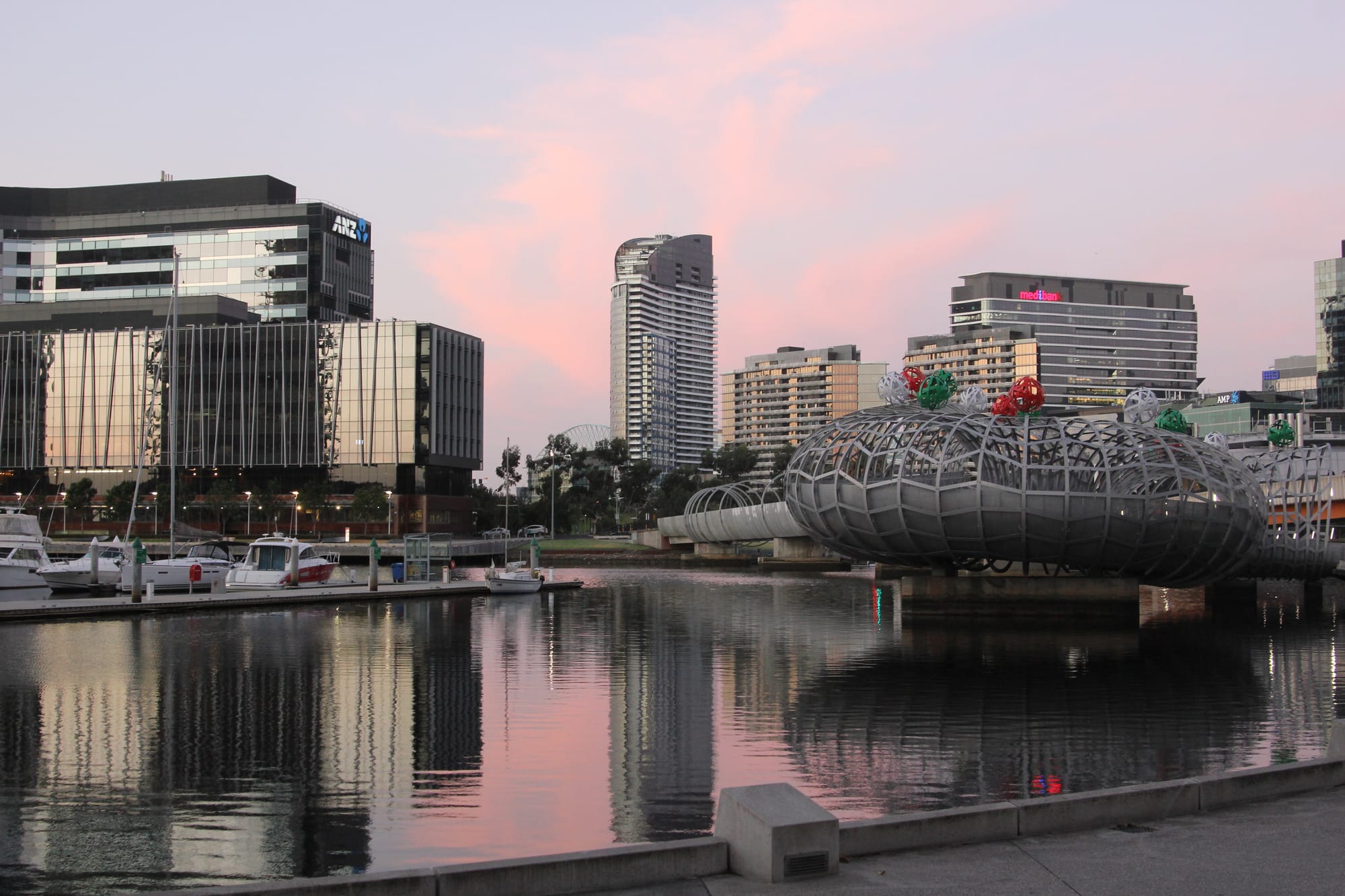 Subtle decoration on Melbourne's Webb Bridge, providing access for pedestrians and cyclists over the Yarra River. (Photo by Sarah Oberklaid)
