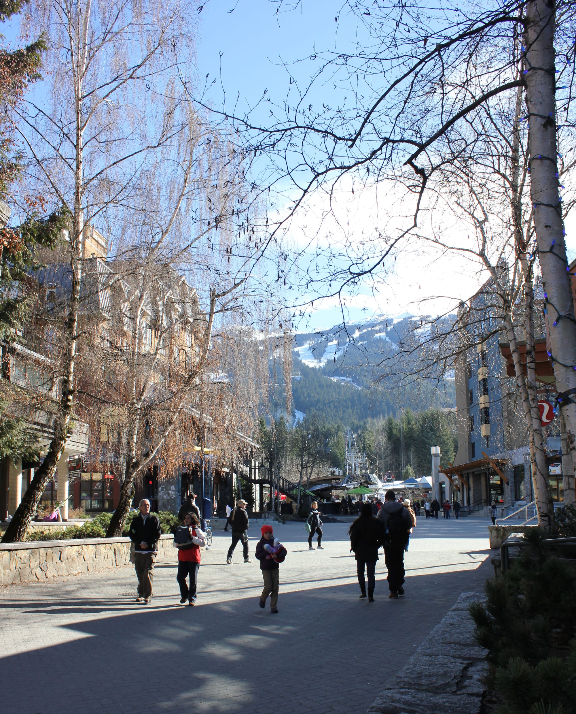 Whistler's streets are designed for pedestrians to enjoy without cars, creating a safe and pleasant walking environment for all to enjoy. (Photo by Sarah Oberklaid). 