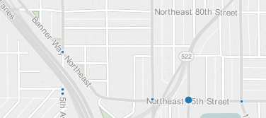 Bicycle collisions: 2007-2014; the large dot at 12th Ave NE & Banner Way NE is three crashes. (City of Seattle)