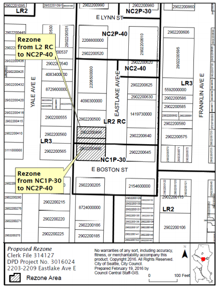 Eastlake property rezone. (City of Seattle)