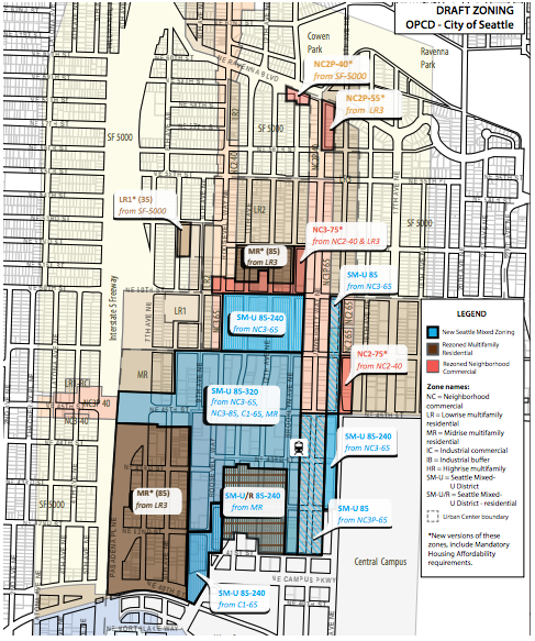 Proposed rezone for the University District. (City of Seattle)