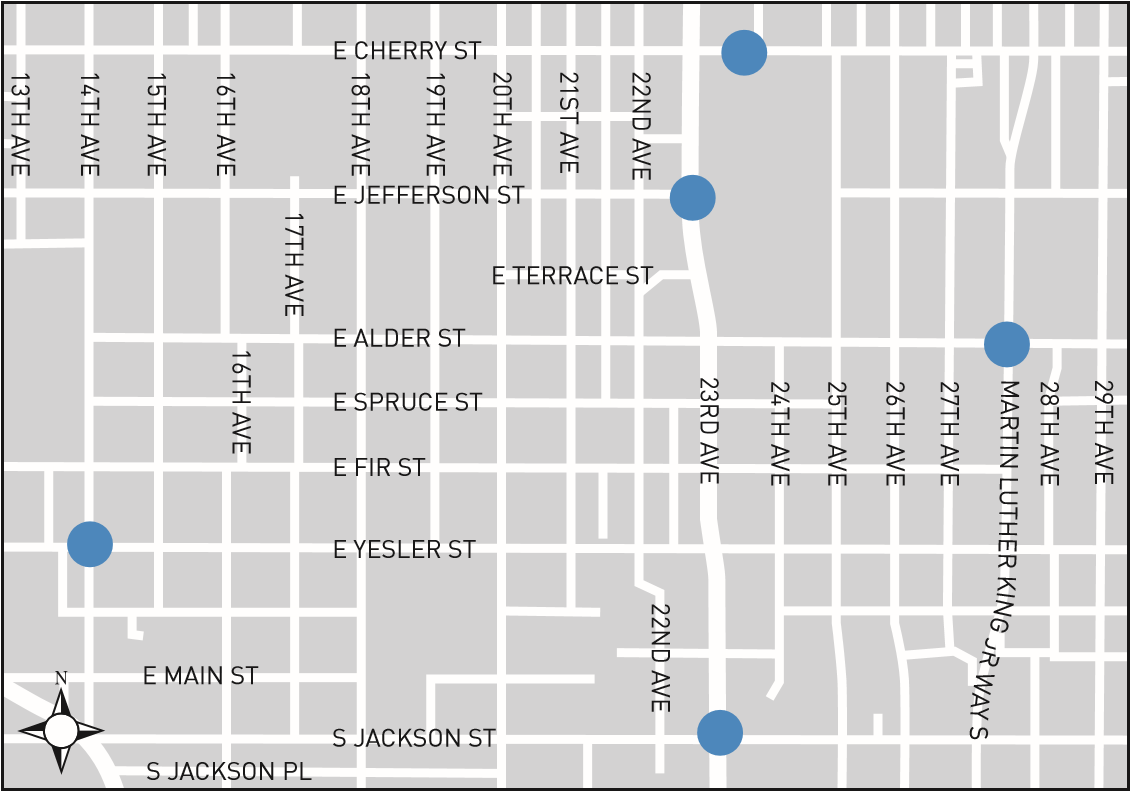 Phase 1 installation of Central District crosswalks. (City of Seattle)