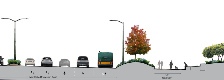 One half of the new Montlake Boulevard. (WSDOT)