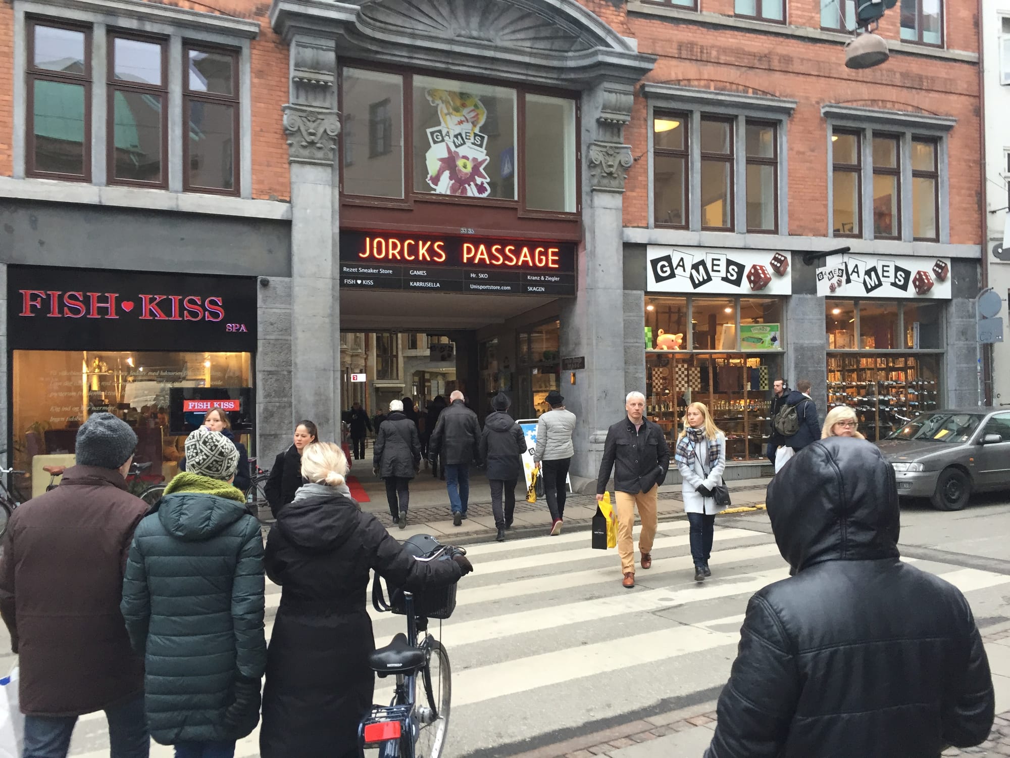 Outside a passageway in Copenhagen.