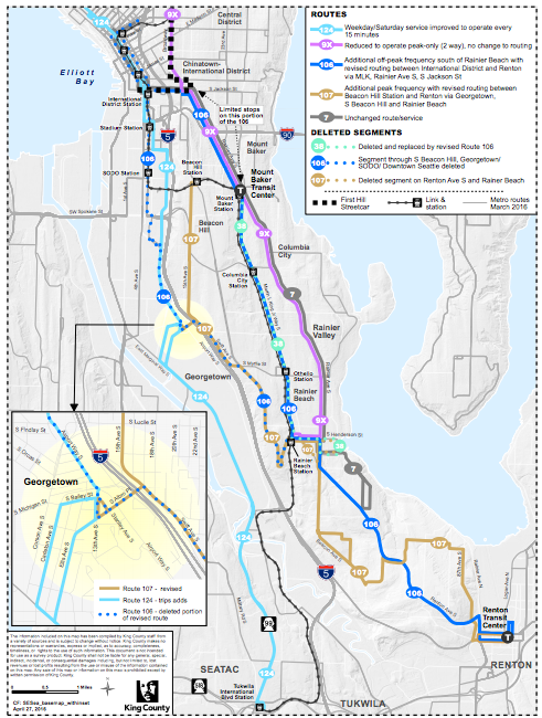 Metro's mindboggling Southeast Seattle restructure. (King County)