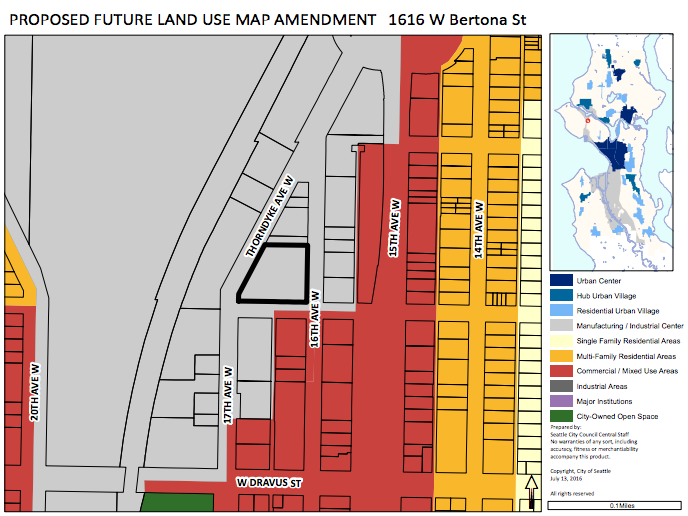 Proposed Interbay FLUM amendment. (City of Seattle)