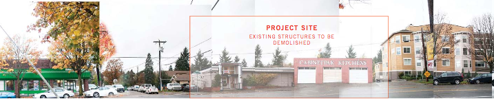 The site zoned to NC-40 is currently under-utlized. (Caron)