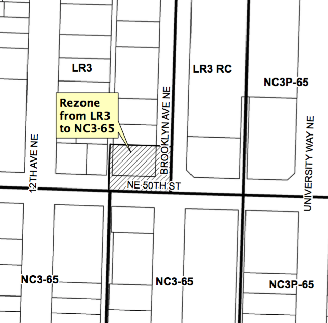 5001 Brooklyn Ave NE rezone. (City of Seattle)