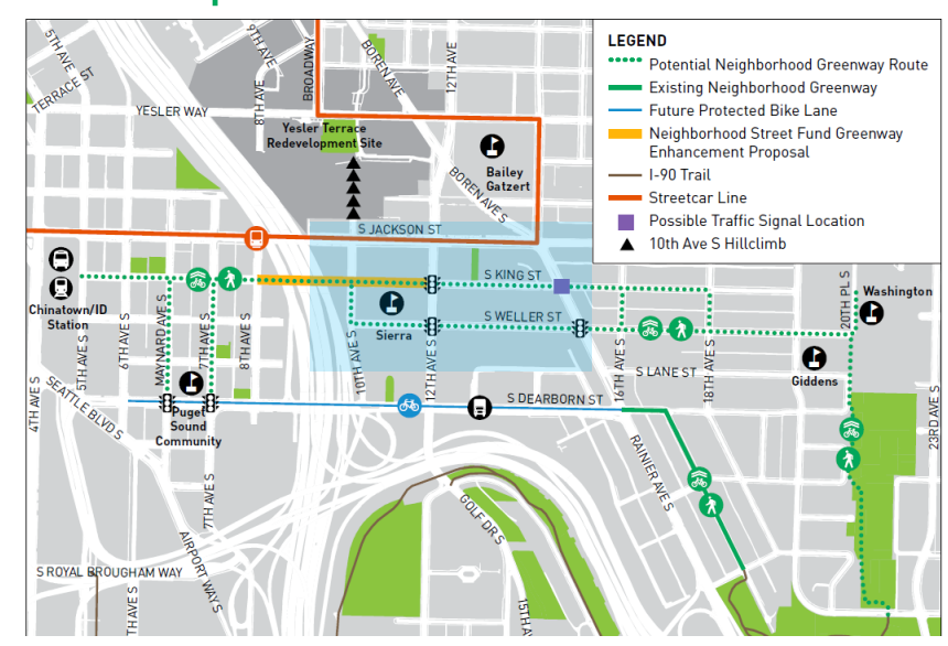 Proposed street improvements in and around the International District. (City of Seattle)