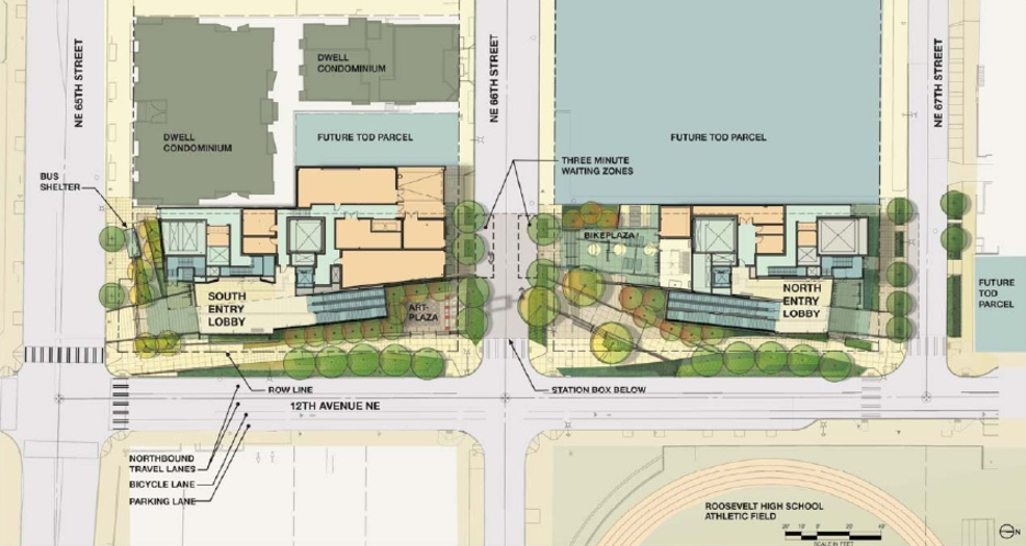 Layout of the Roosevelt Station facilities. (Sound Transit)