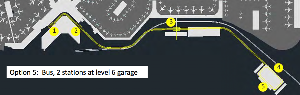Option 5: five-stop bus circulator. (Port of Seattle)