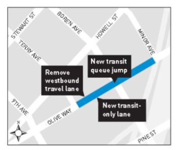 Planned transit improvements for Olive Way. (City of Seattle)