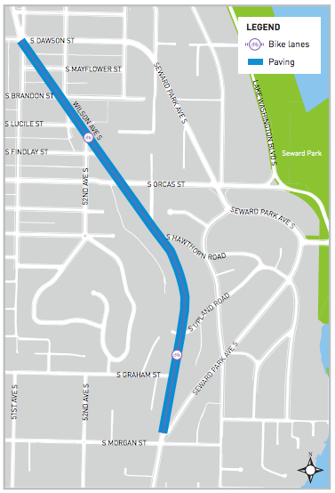 Proposed repaving area for Wilson Ave S. (City of Seattle)