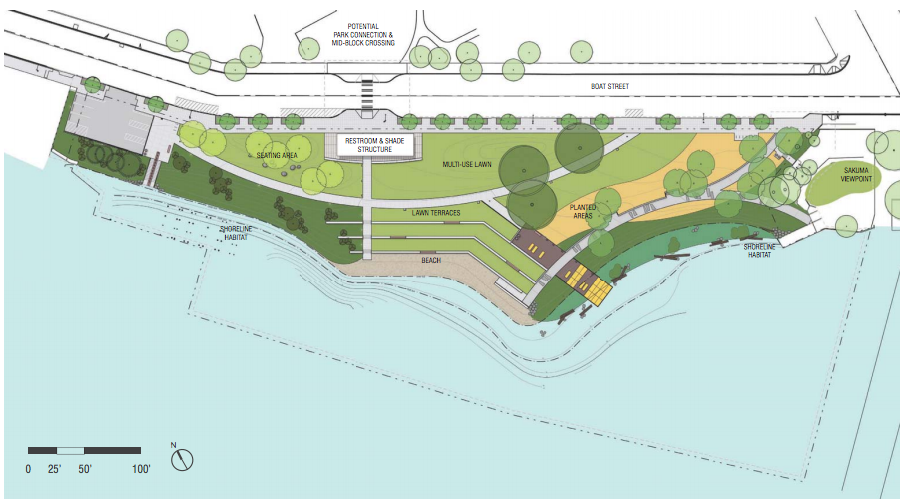 90% design site layout plan. (Walker/Macy / City of Seattle)