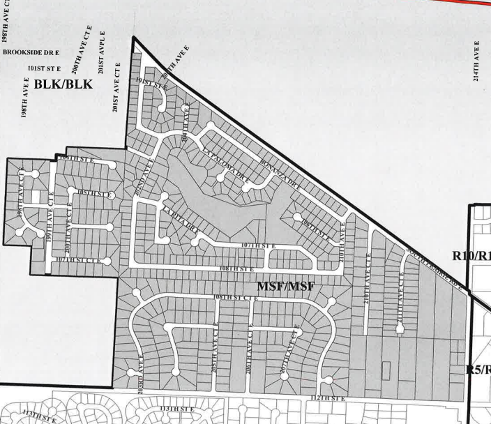 Bonney Lake's PAA for Ponderosa Estates and Wilderness Ridge. (Pierce County)