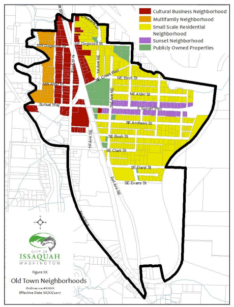Map of Olde Town neighborhoods. (City of Issaquah)