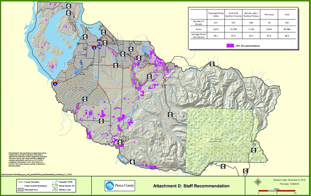 Pierce County staff's proposal to expand agricultural lands in Pierce County. (Pierce County)