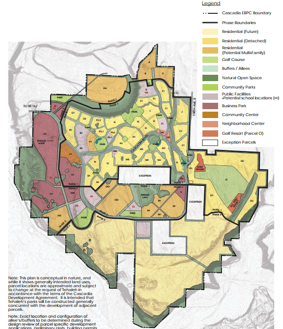 The multi-phase master-plan for Tehaleh. (Pierce County)