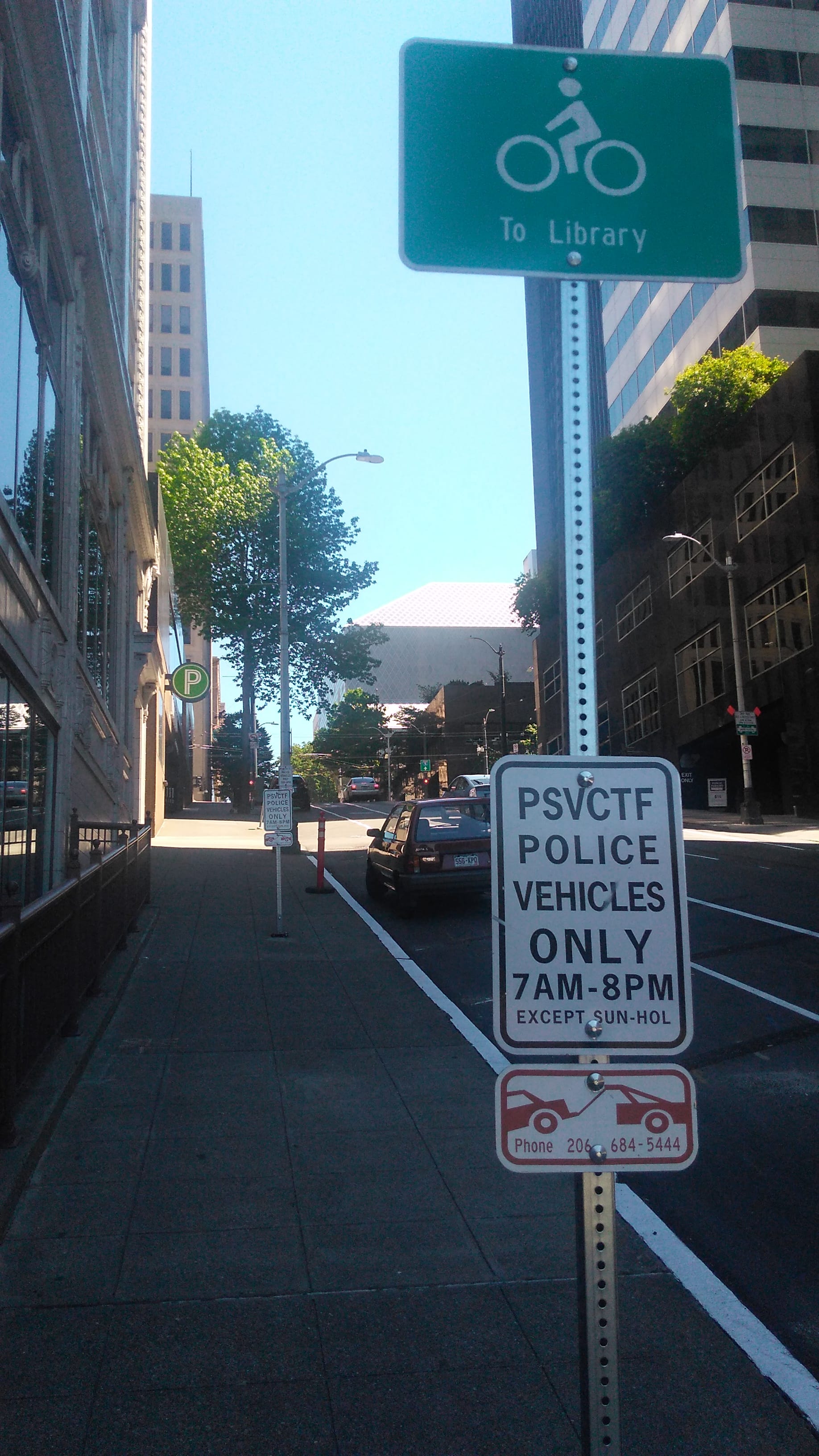 Special on-street parking restriction for police vehicles.