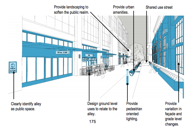 Concept for how "alleys with addresses" will work. (City of Bellevue)