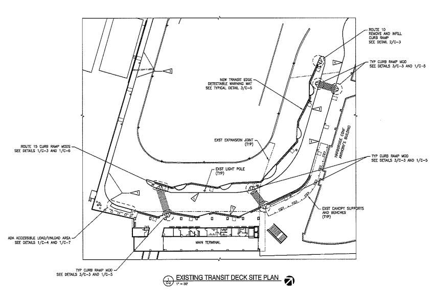 Site plan showing the revised transit center deck. (City of Bremerton)