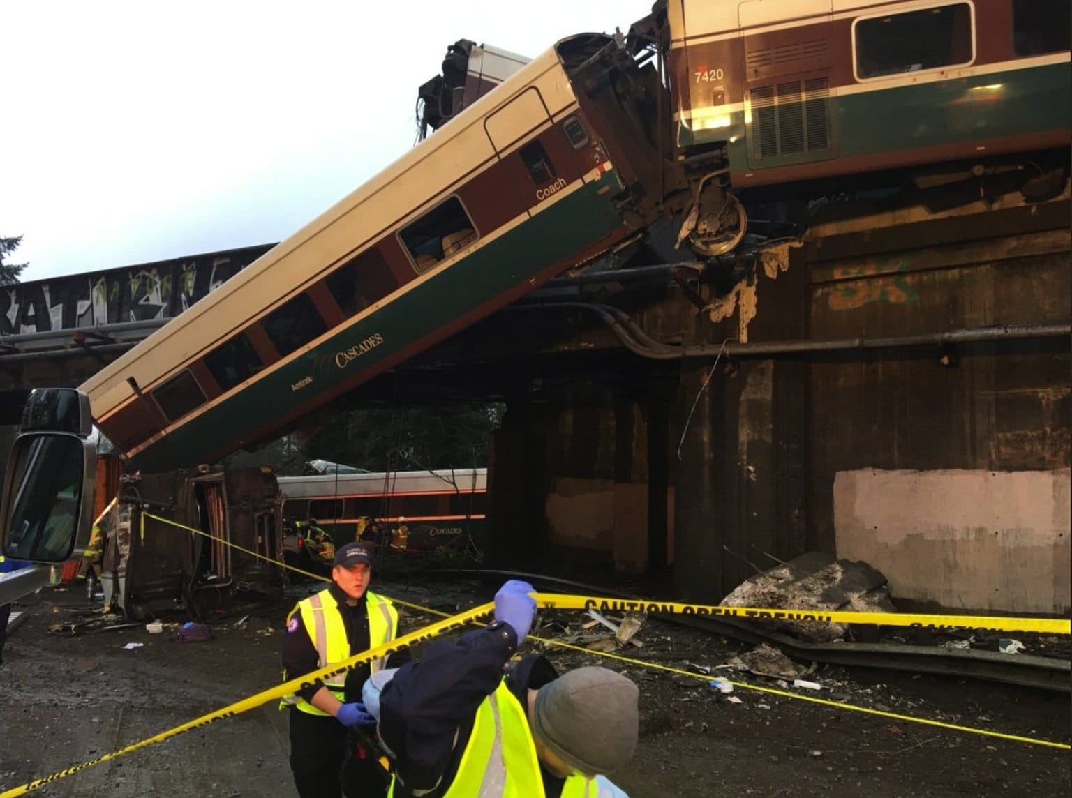                      Three Dead as Amtrak Cascades Derails on Maiden Voyage of Faster Service
                     