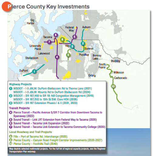 The most significant investments in Pierce County. (PSRC)