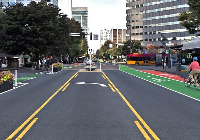 Bellevue Invests in Downtown Bike Network with Protected Bike Lanes