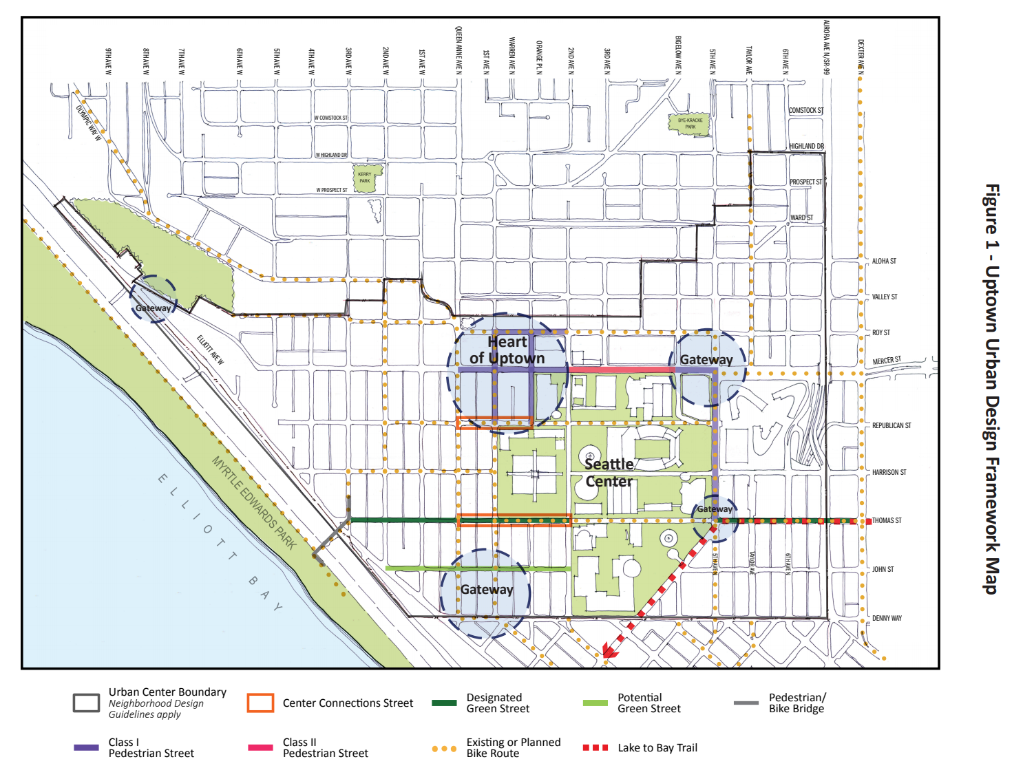 Proposed boundaries of design guideline requirements for Uptown. (City of Seattle)