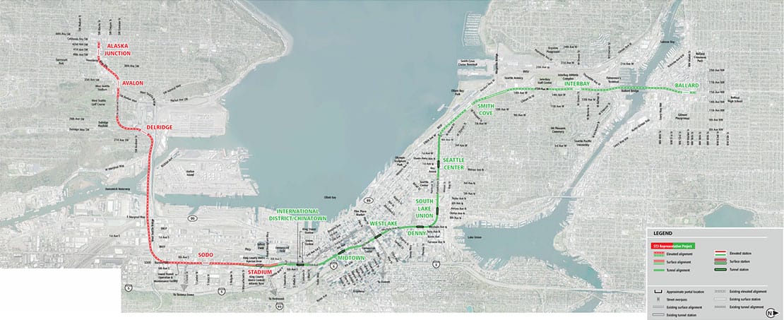 ST3 Representative Project alternative alignment. (Sound Transit)