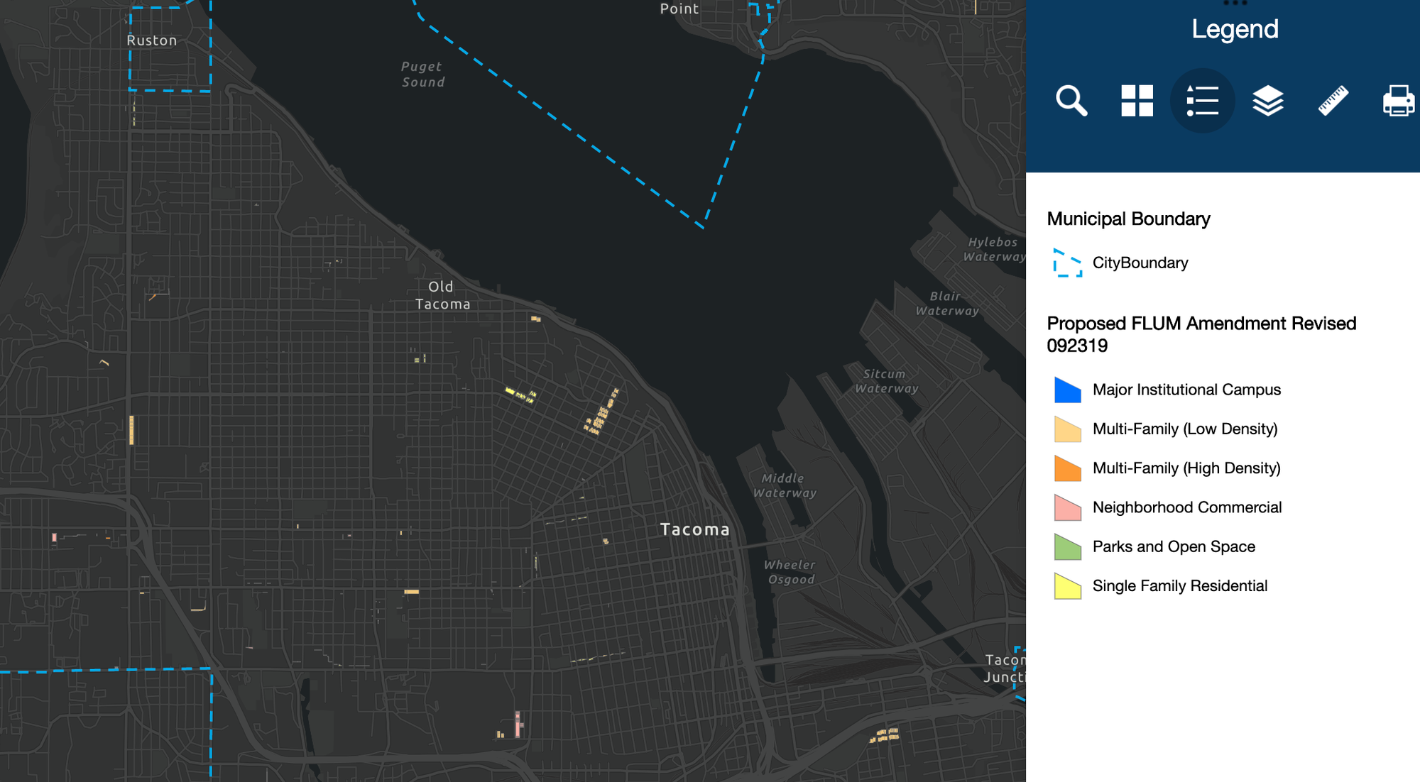 FLUM designation changes in the Stadium District, Central Tacoma, and McKinley. (City of Tacoma)