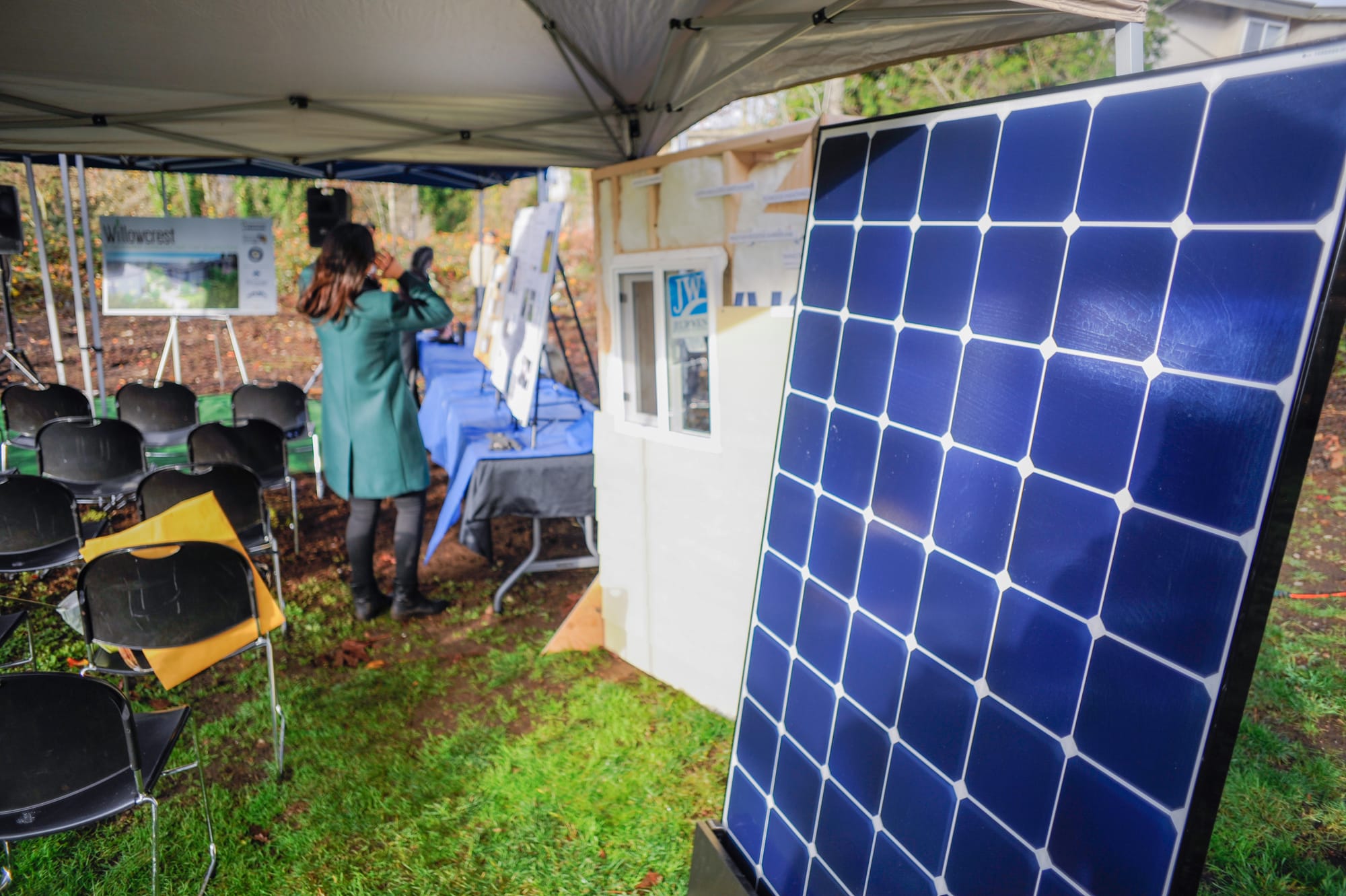 Solar panels will help to decrease utility usage and cost for homeowners in Homestead CLT's Willowcrest Townhomes. The project is being marketed as "zero net energy usage." (Credit: Homestead CLT)