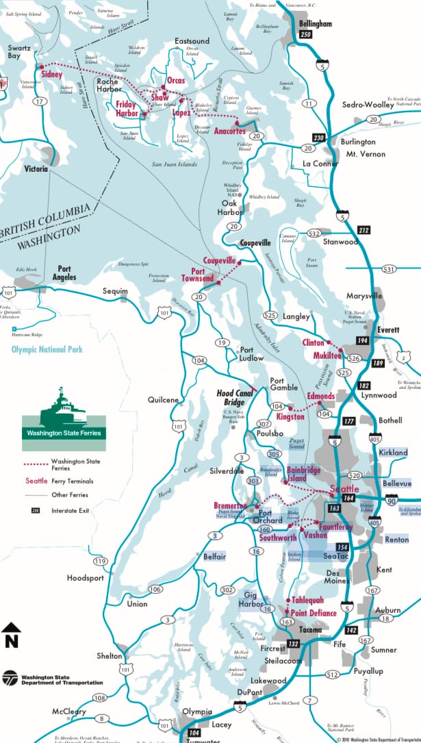 Washington’s state ferry network. (Washington State Department of Transportation)