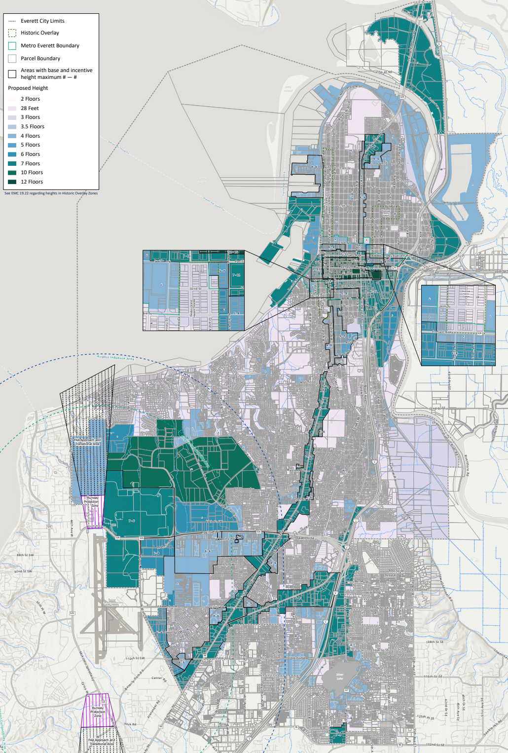 The adopted height map for the Everett. (City of Everett)